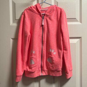 Hot Pink Kitty Hoodie Girls Size M 7/8